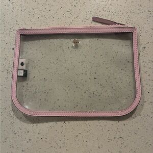 Kate Spade Clear Pouch with Pink Trim